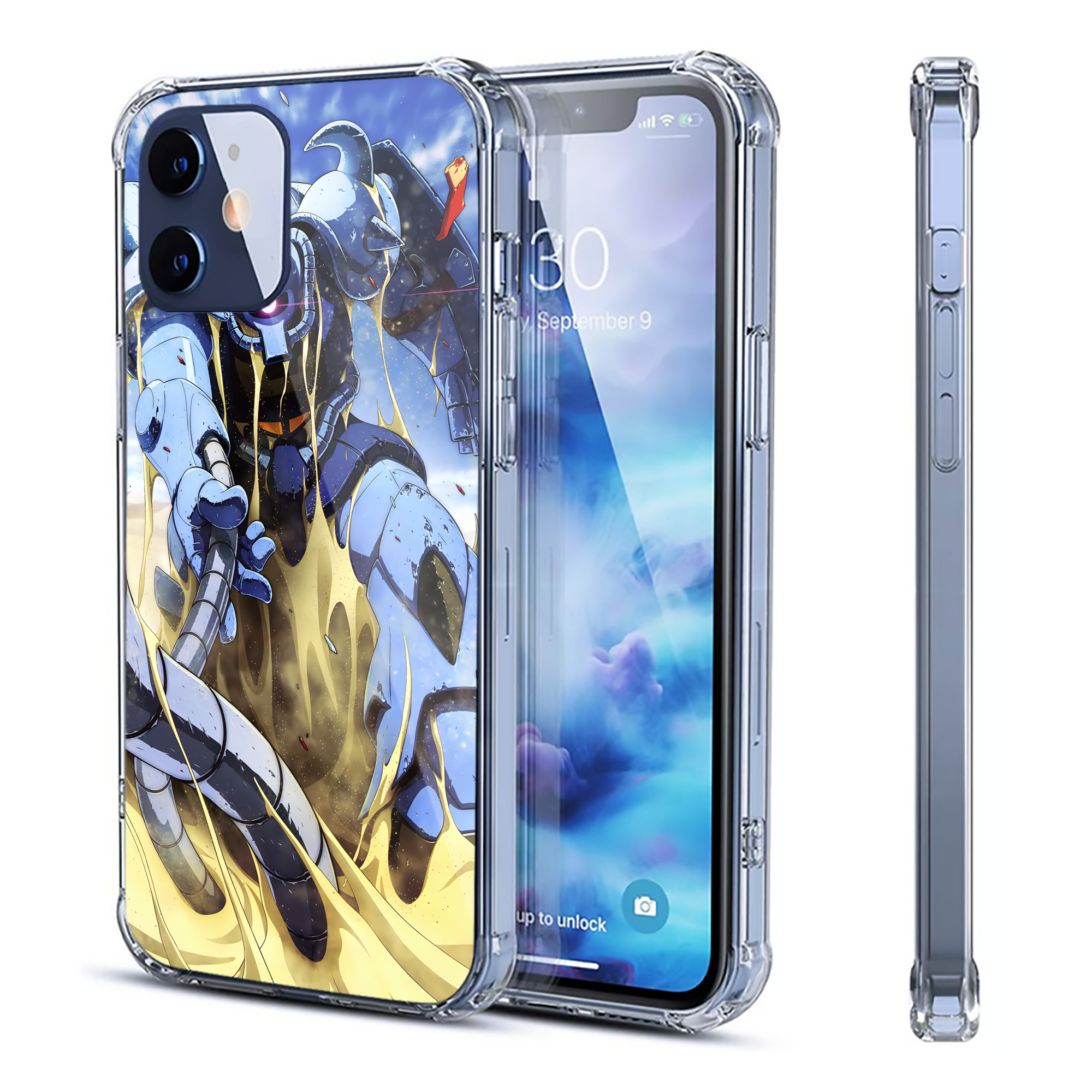 （画像用） 機動戦士ガンダム Mobile Suit Gundam 【iPhone 12シリーズ対応】透明スマホケース（クリアソフトケース）